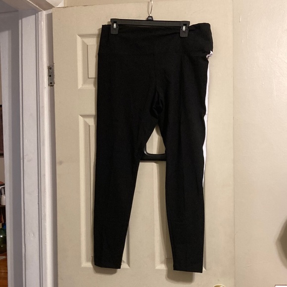 NWT Pink Cotton High Waist Full Length Legging - Pure Black/Foil stripe - Picture 7 of 14